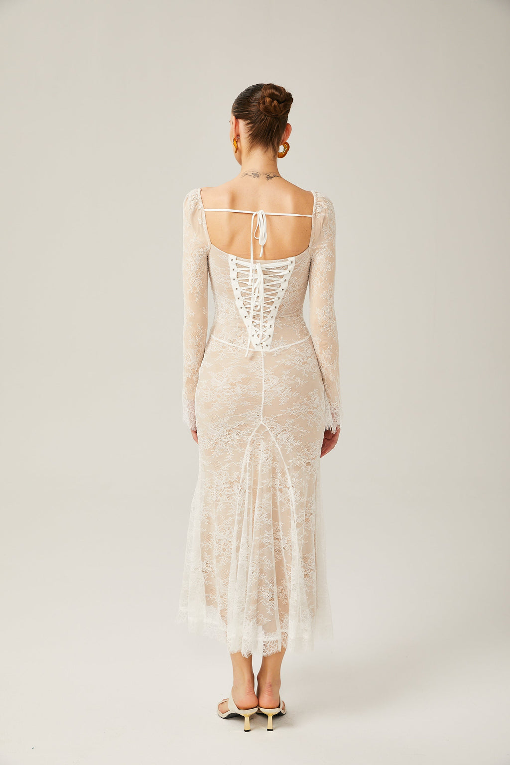 Karima dantel midi elbise