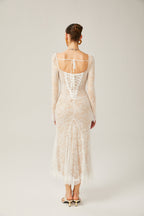 Karima dantel midi elbise