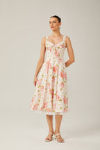 Noémie dantel midi elbise