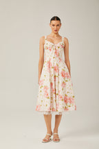 Noémie dantel midi elbise