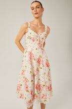 Noémie dantel midi elbise