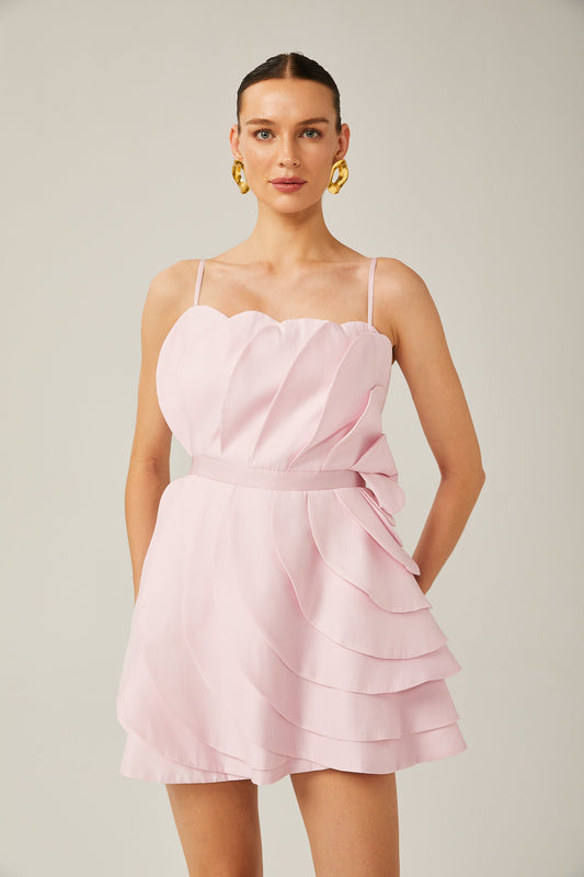 Rachel katmanlı mini elbise