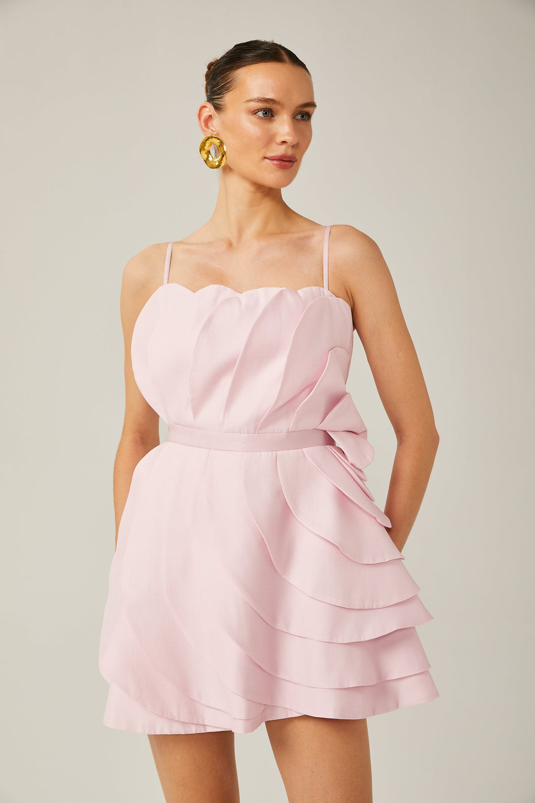 Rachel katmanlı mini elbise