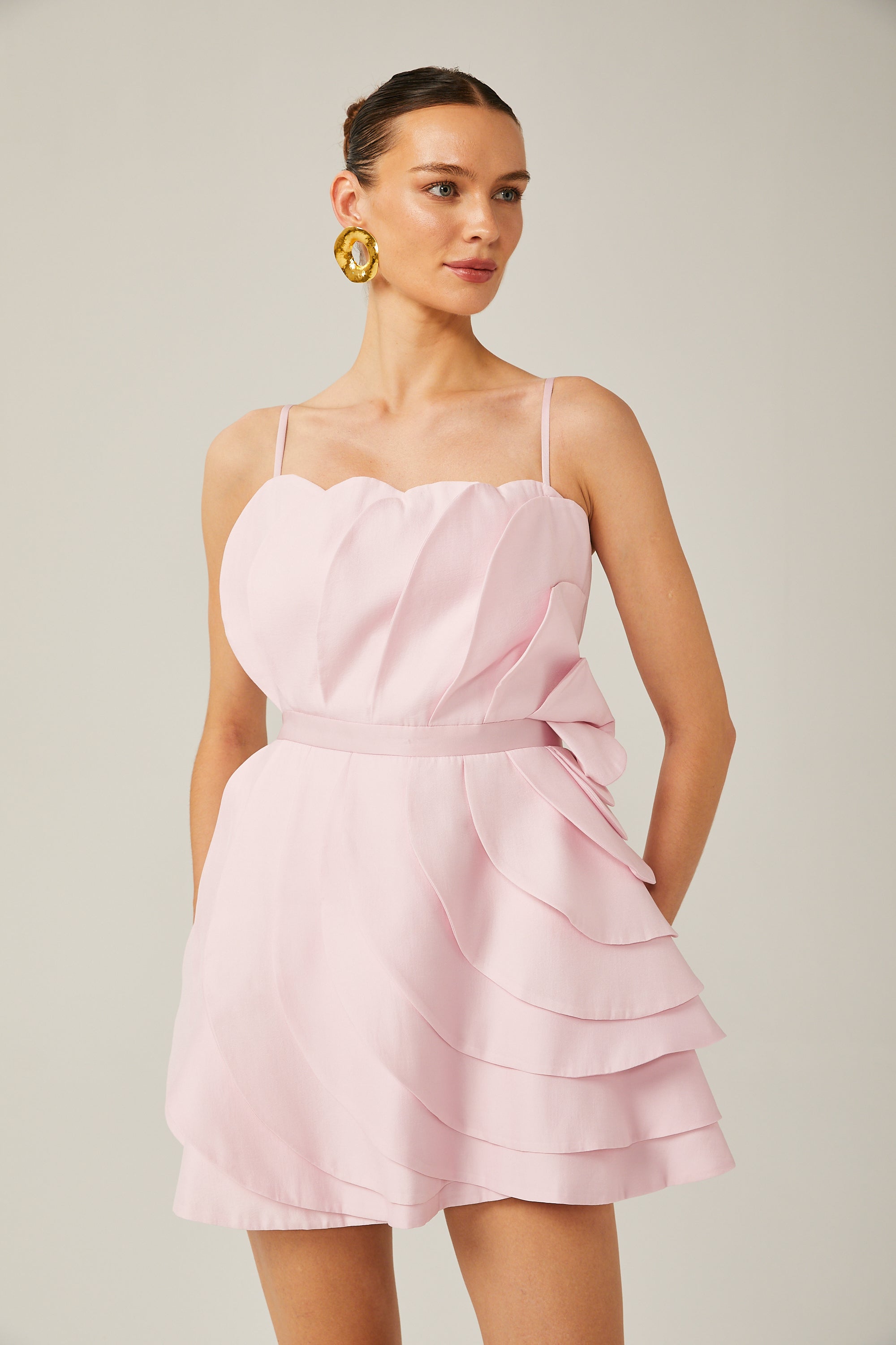 Rachel katmanlı mini elbise