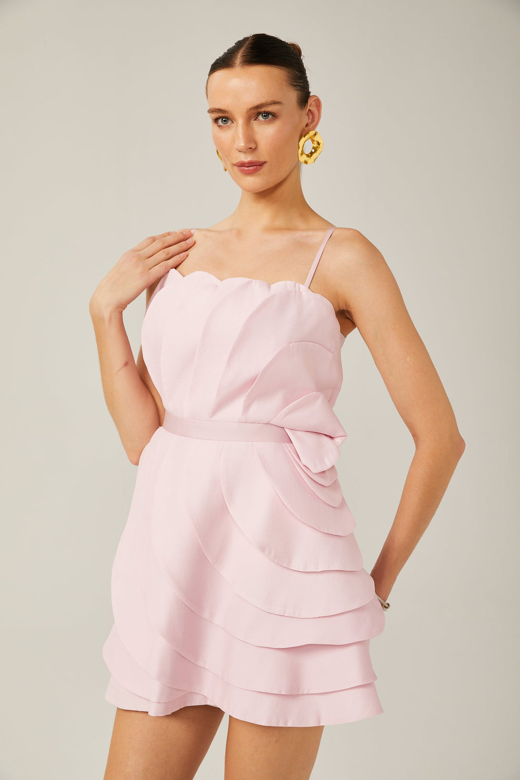 Rachel katmanlı mini elbise