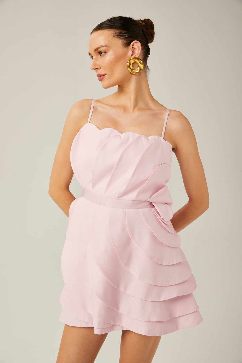 Rachel katmanlı mini elbise