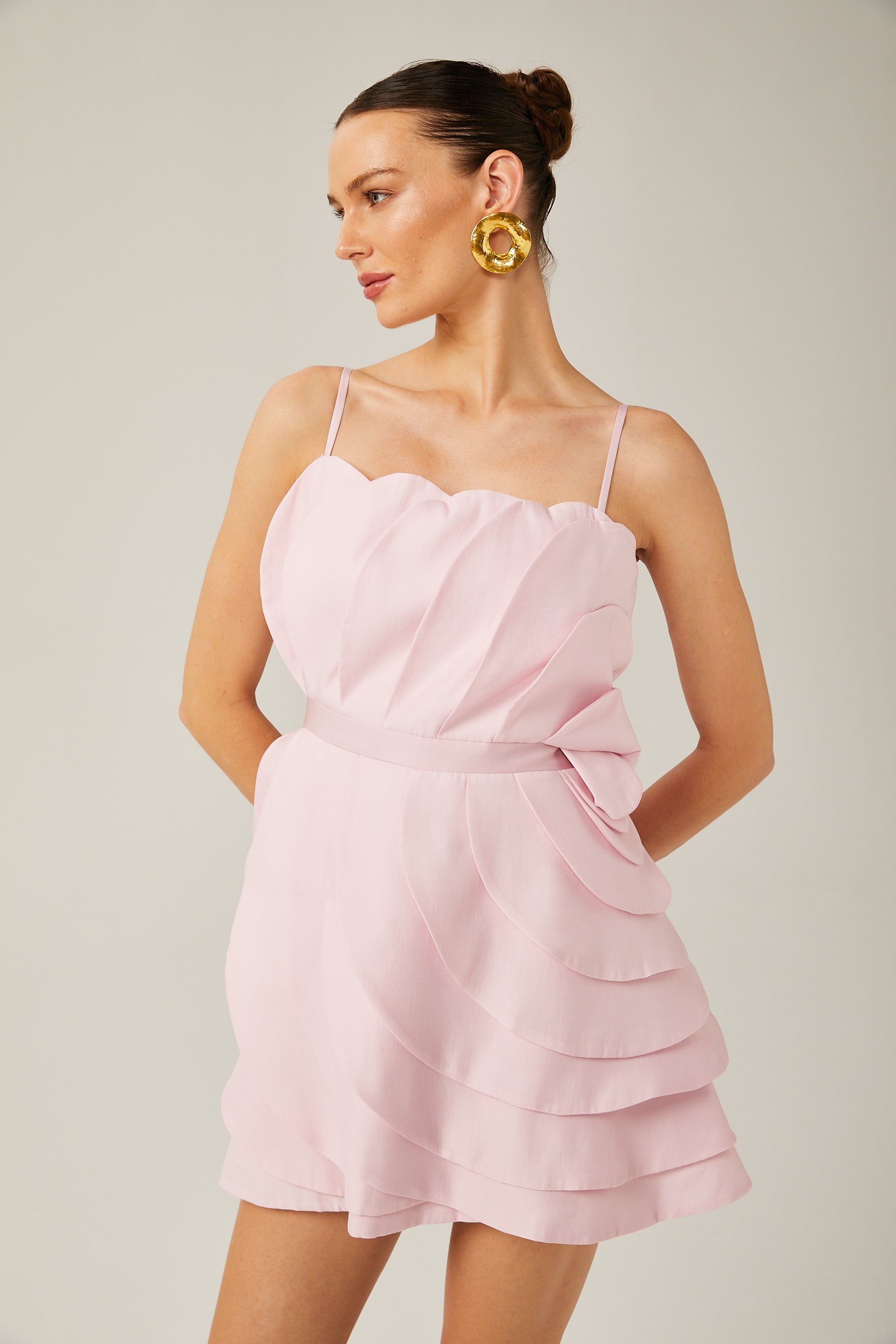 Rachel katmanlı mini elbise