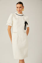 Hélène fırfır midi elbise