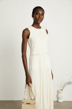 Léocadie inci midi elbise