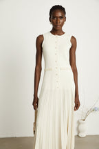 Léocadie inci midi elbise