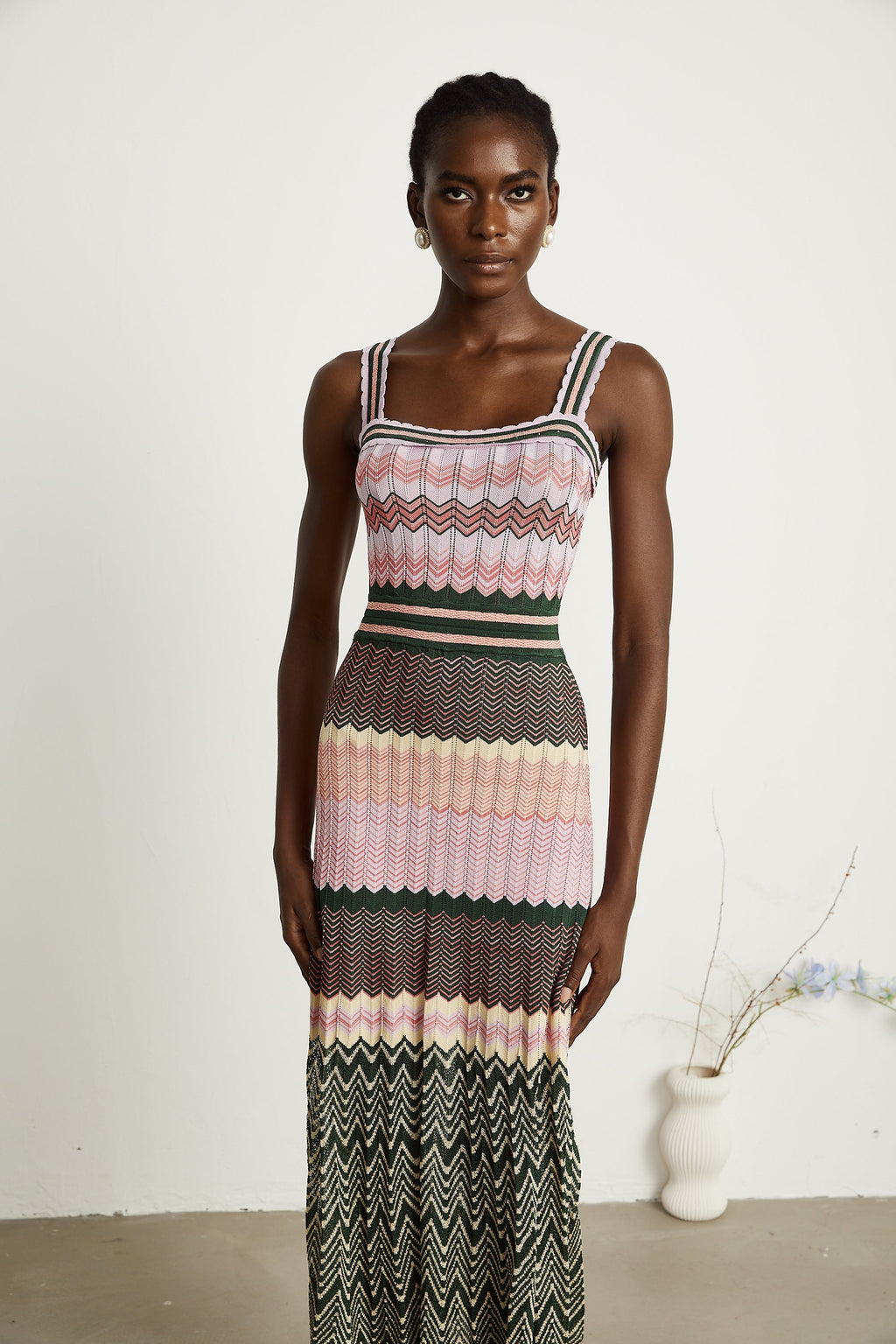 Daphné örgü midi elbise