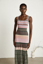 Daphné örgü midi elbise