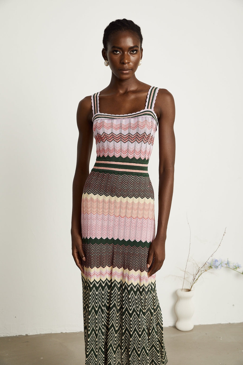 Daphné örgü midi elbise