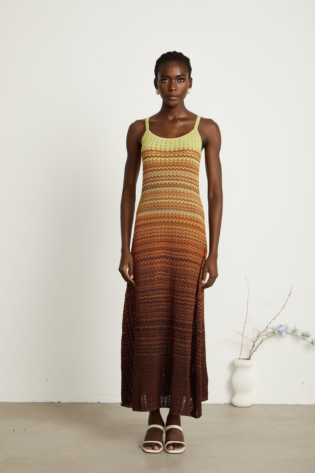 Delphine örme midi elbise