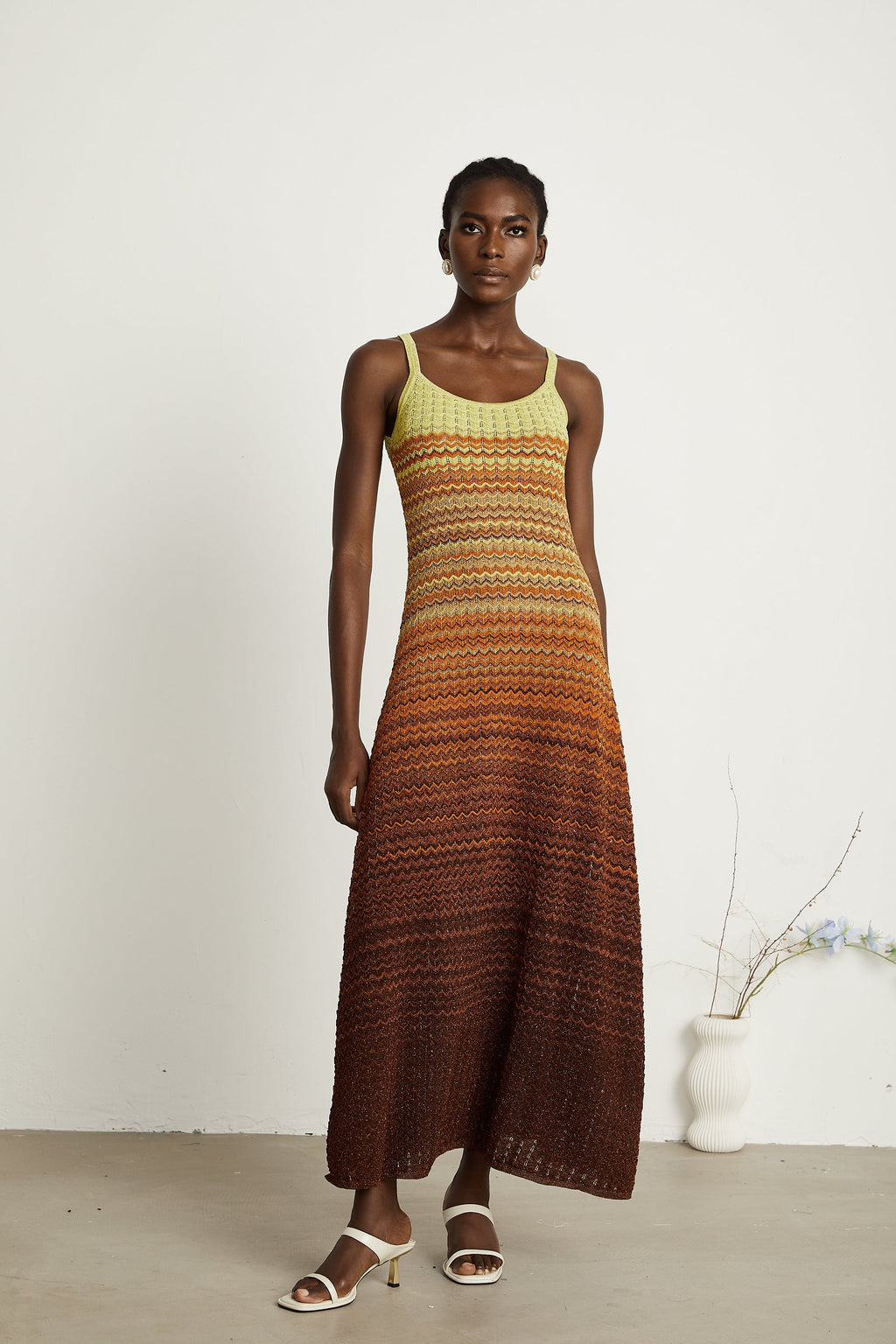 Delphine örme midi elbise