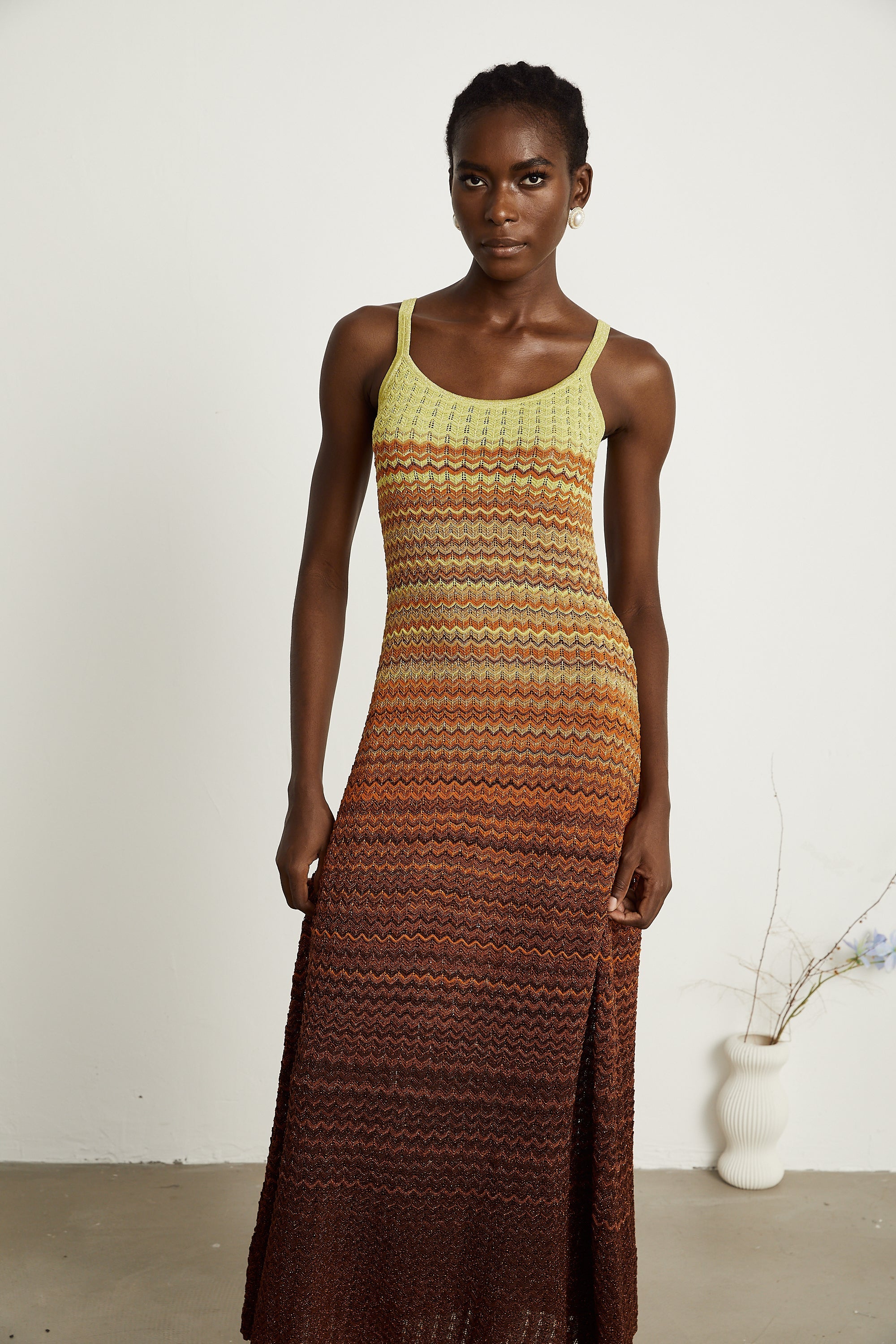 Delphine örme midi elbise