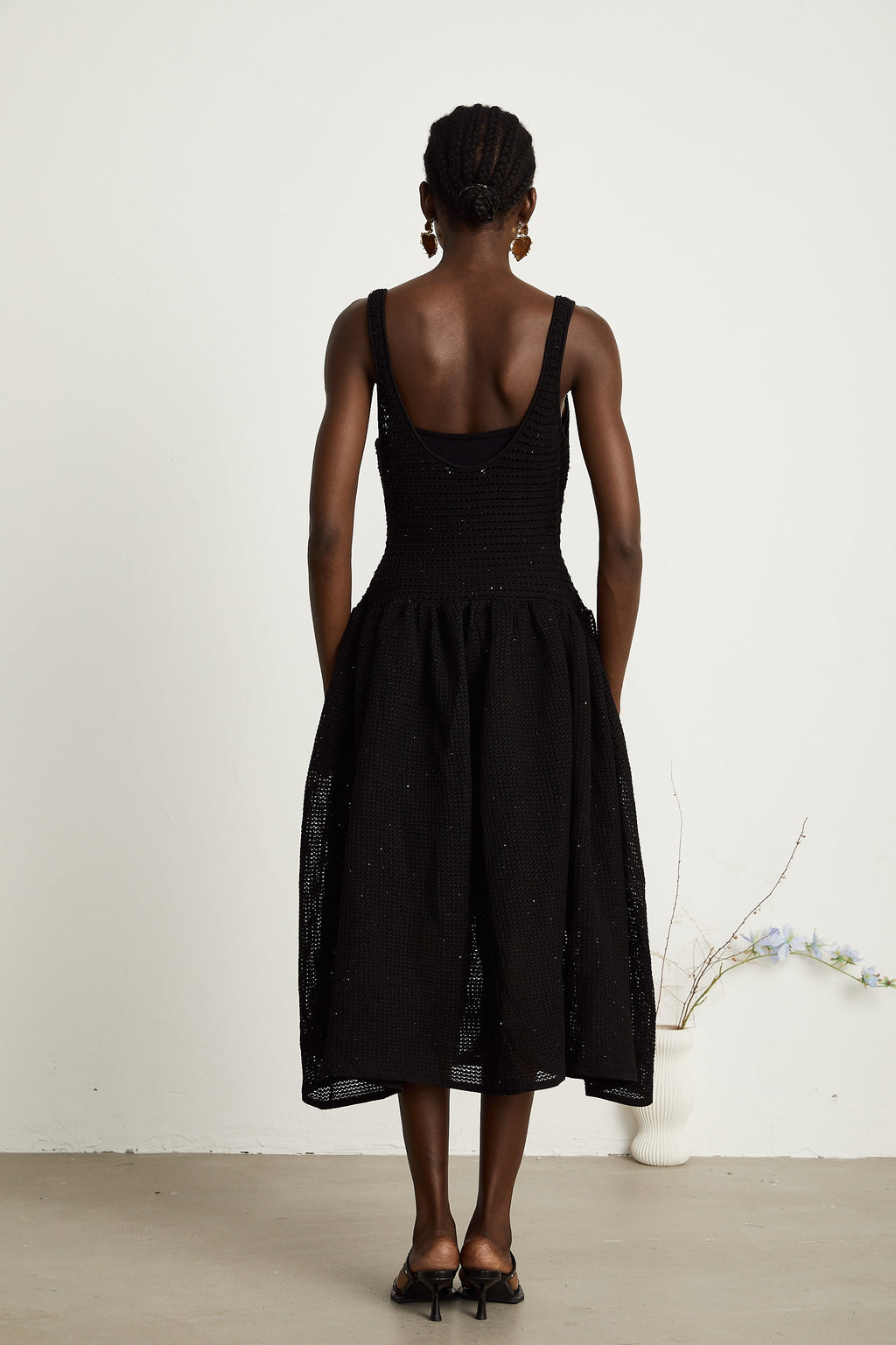 Clotilde tığ midi elbise