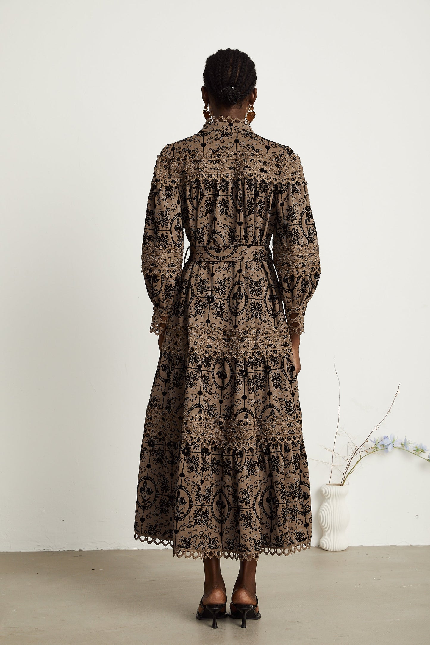 Clothilde desen midi elbise