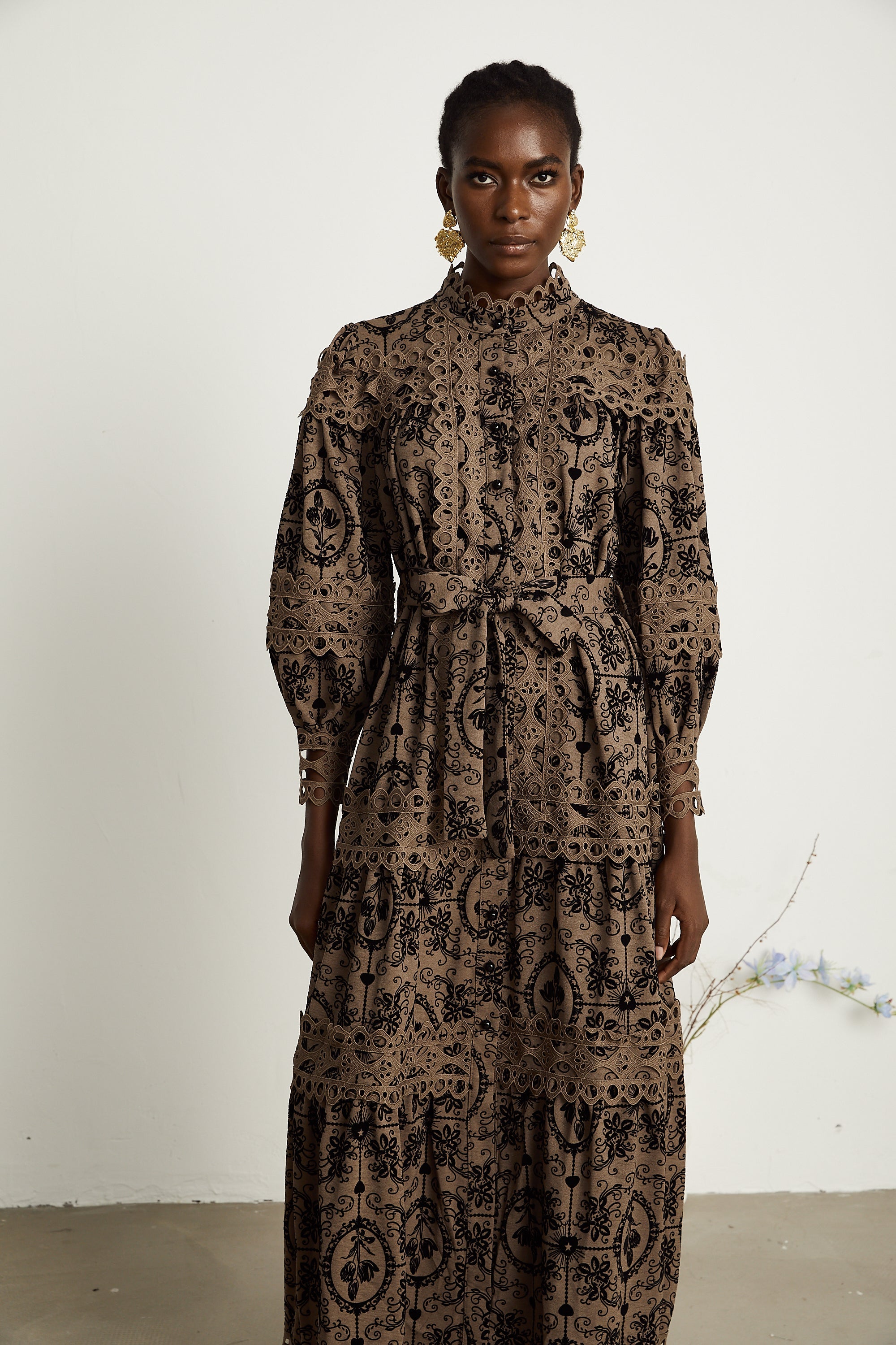 Clothilde desen midi elbise