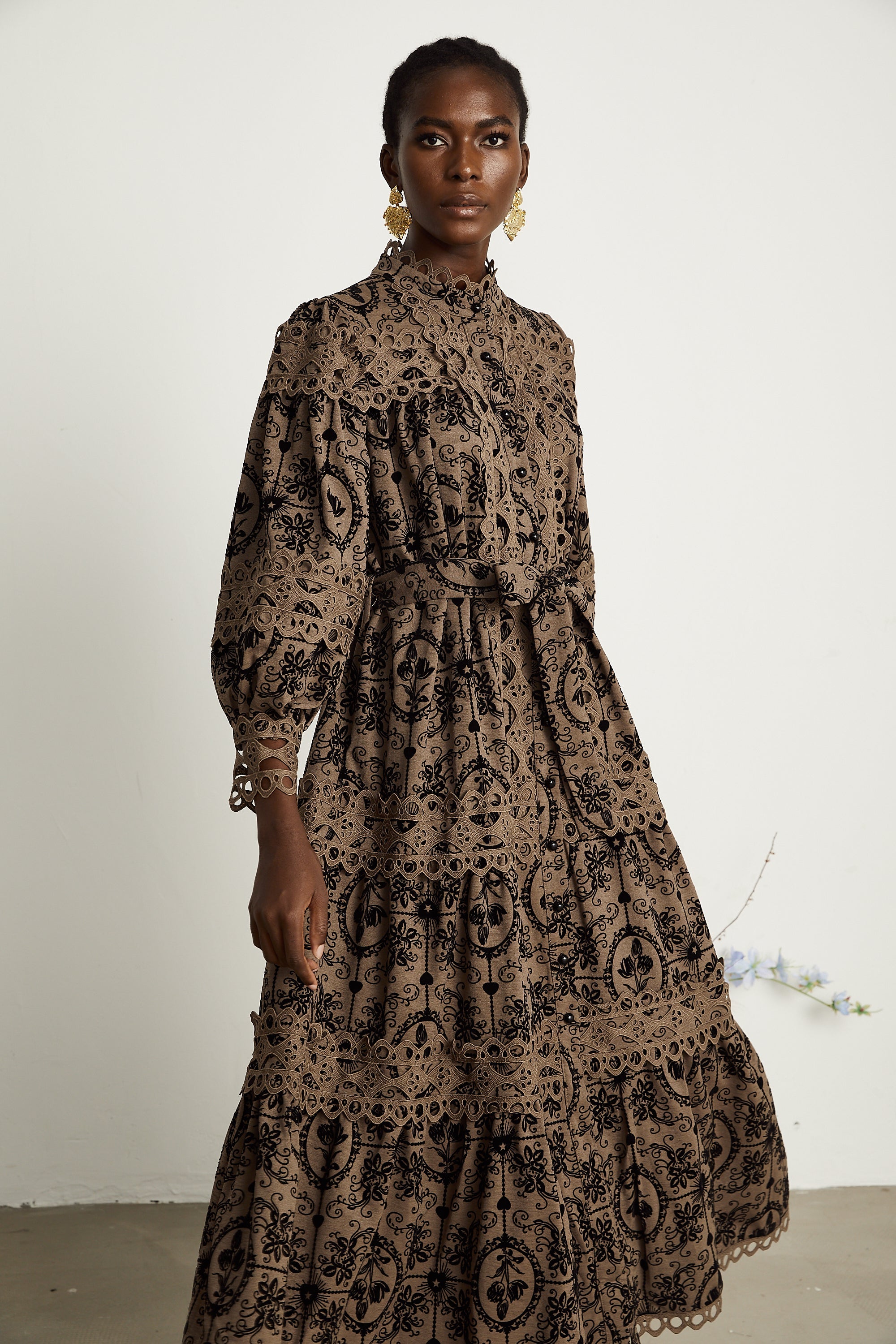 Clothilde desen midi elbise