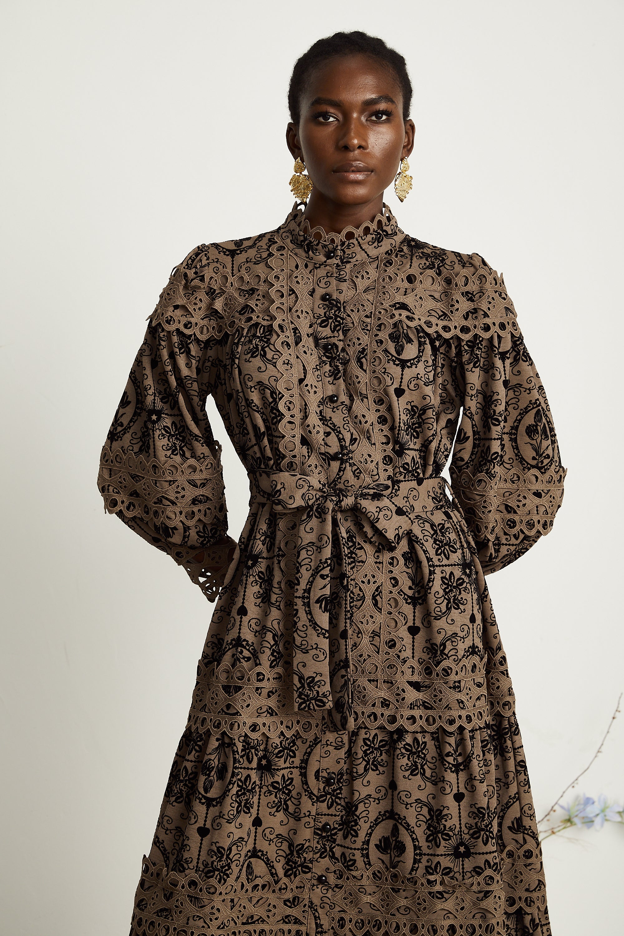 Clothilde desen midi elbise