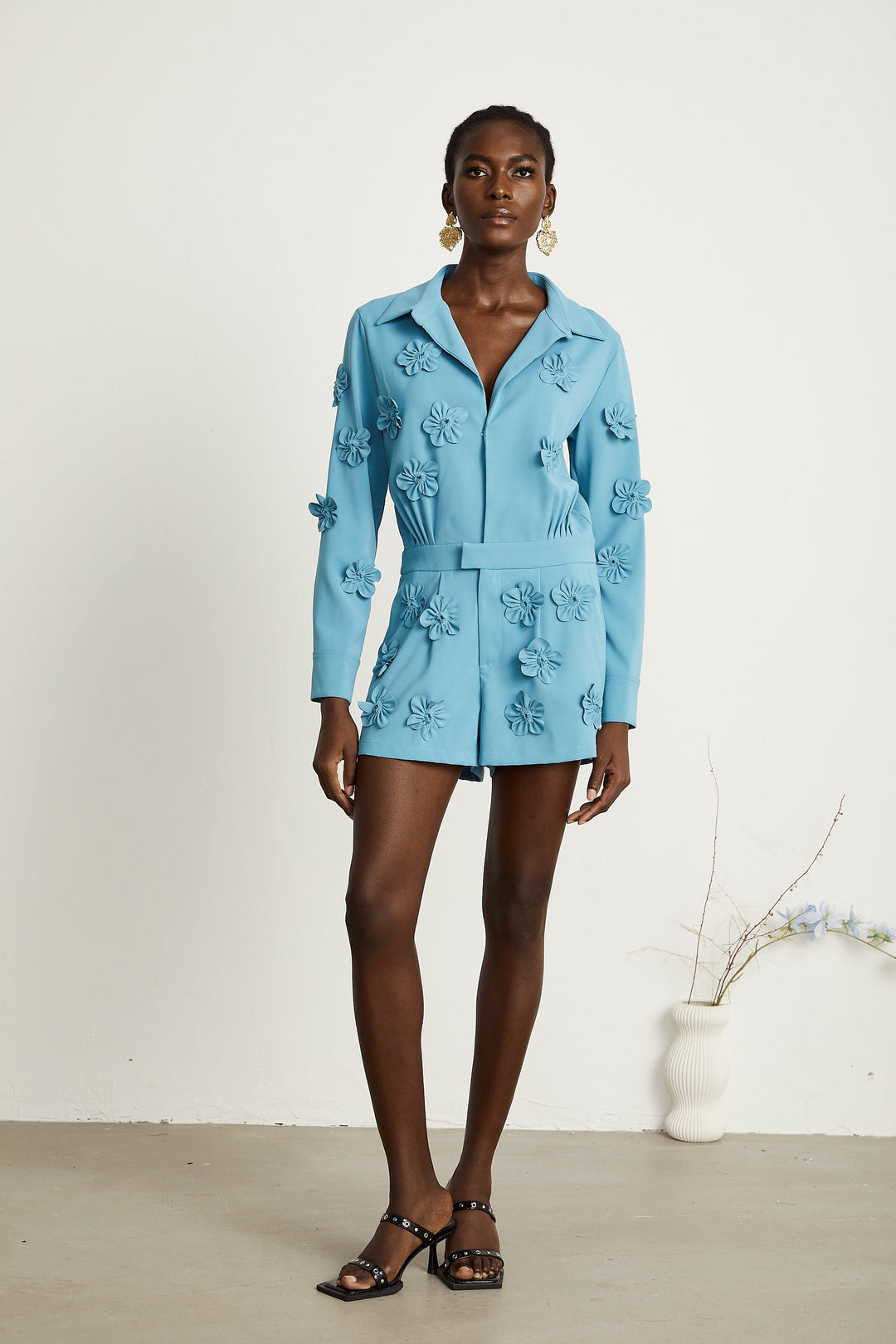 Béatrix çiçek mini elbise