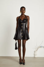 Gisèle pile mini elbise
