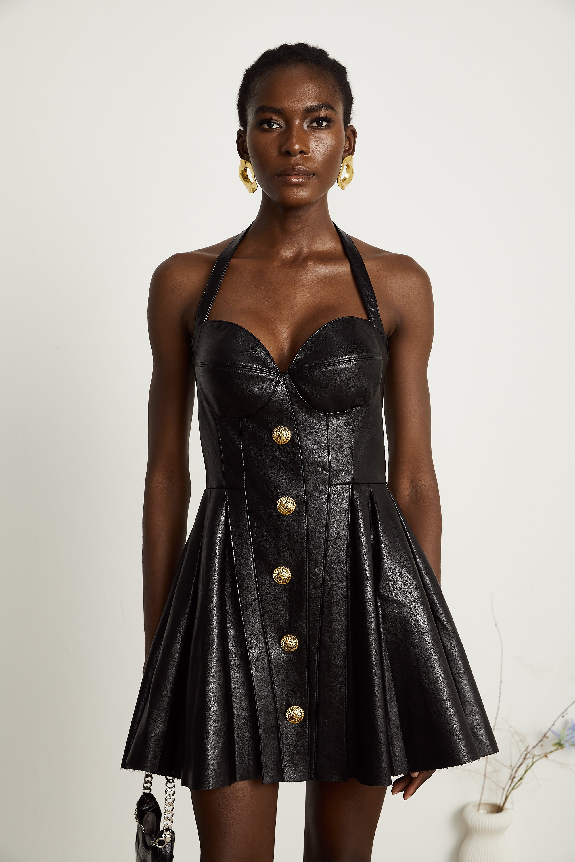 Gisèle pile mini elbise