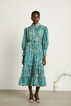 Wanda motifli midi elbise