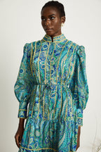 Wanda motifli midi elbise