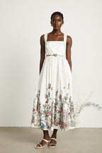 Isabeau kelebek midi elbise