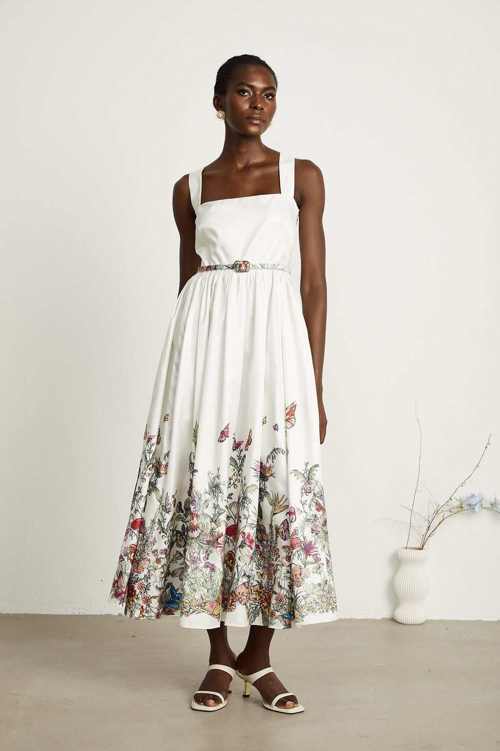 Isabeau kelebek midi elbise