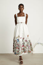 Isabeau kelebek midi elbise