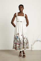 Isabeau kelebek midi elbise