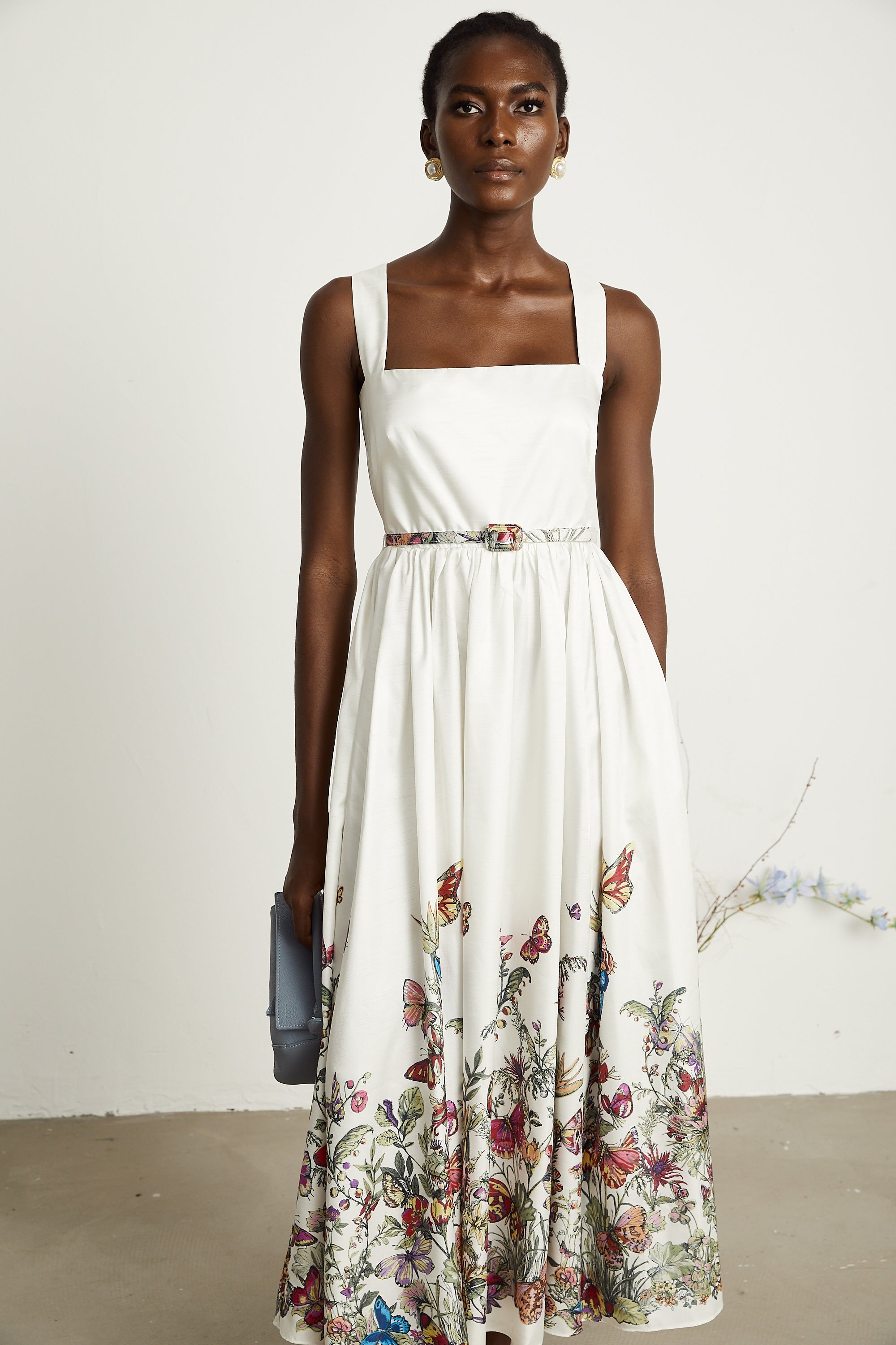 Isabeau kelebek midi elbise