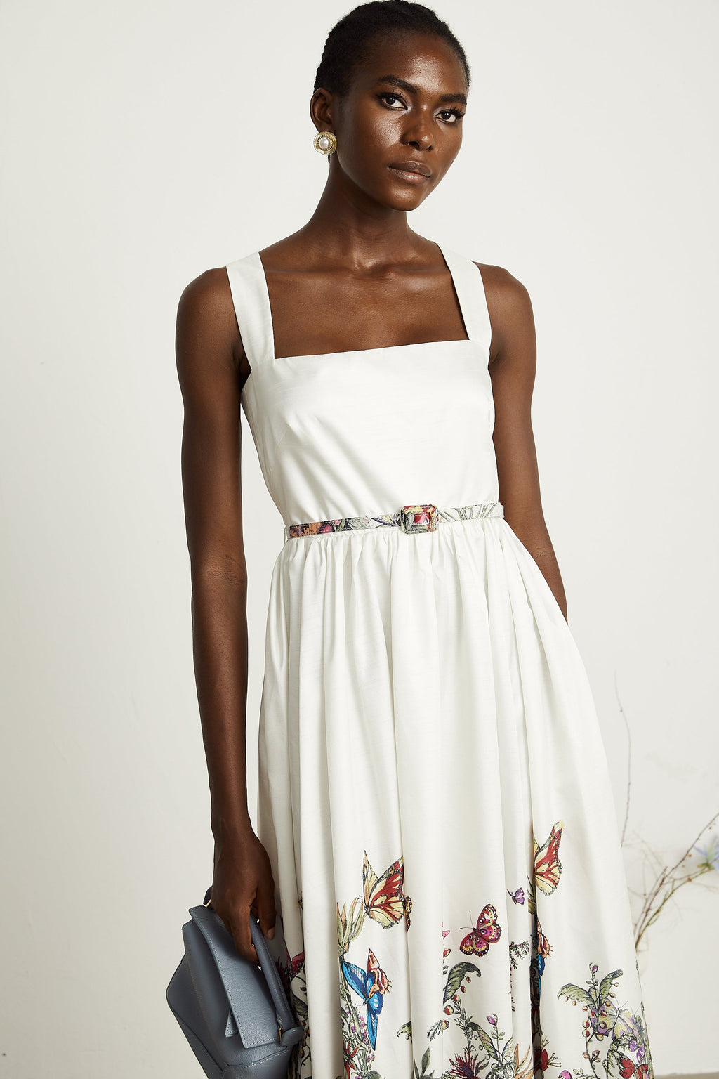 Isabeau kelebek midi elbise