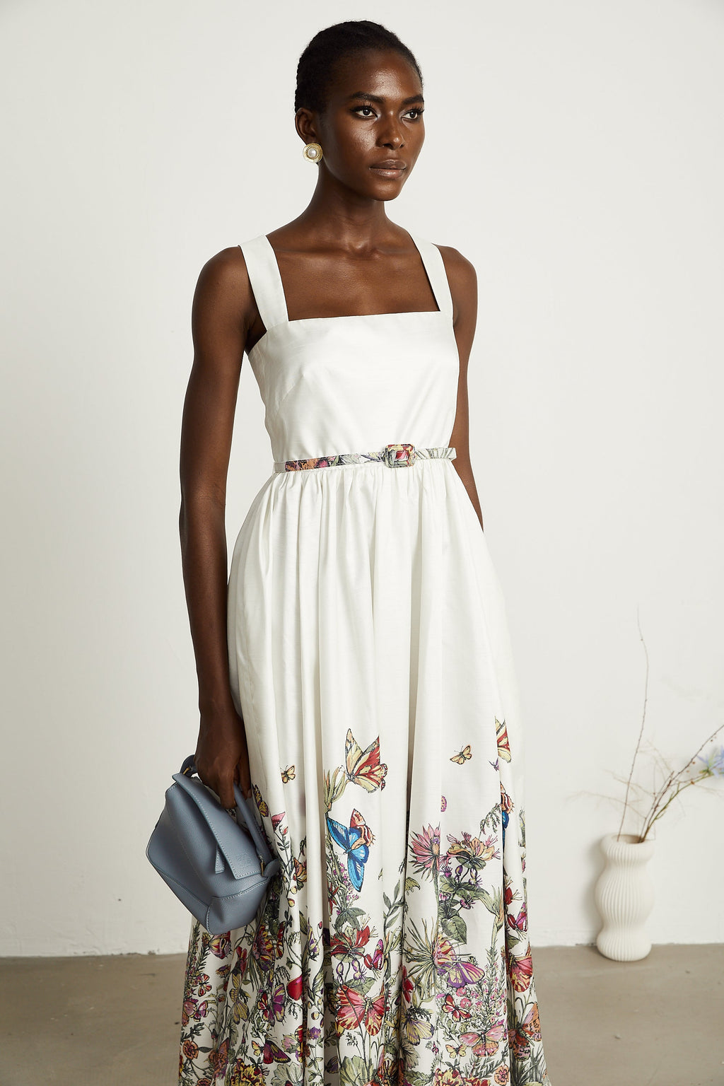 Isabeau kelebek midi elbise