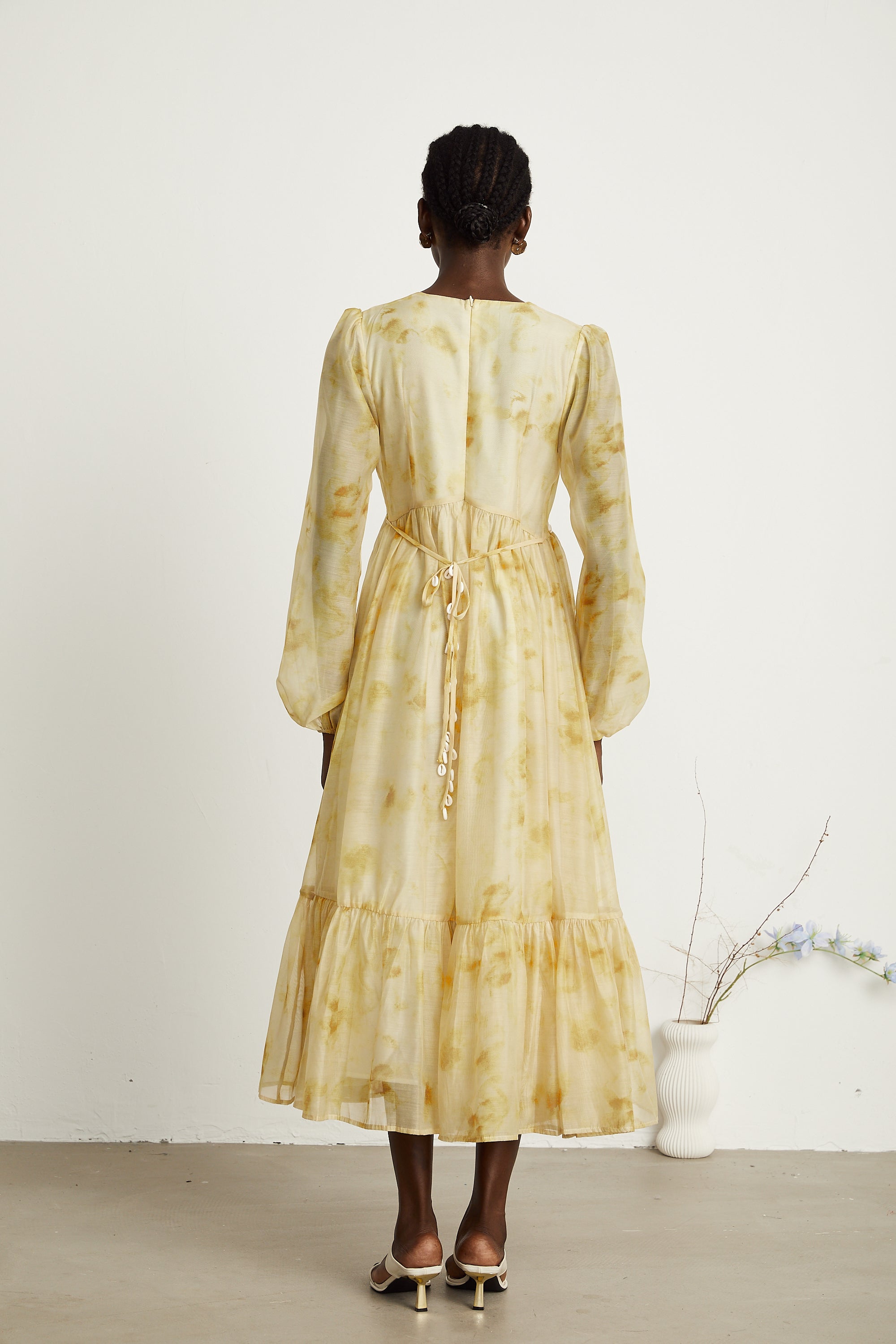 Vanessa shell midi elbise