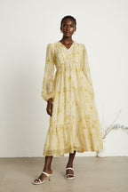 Vanessa shell midi elbise