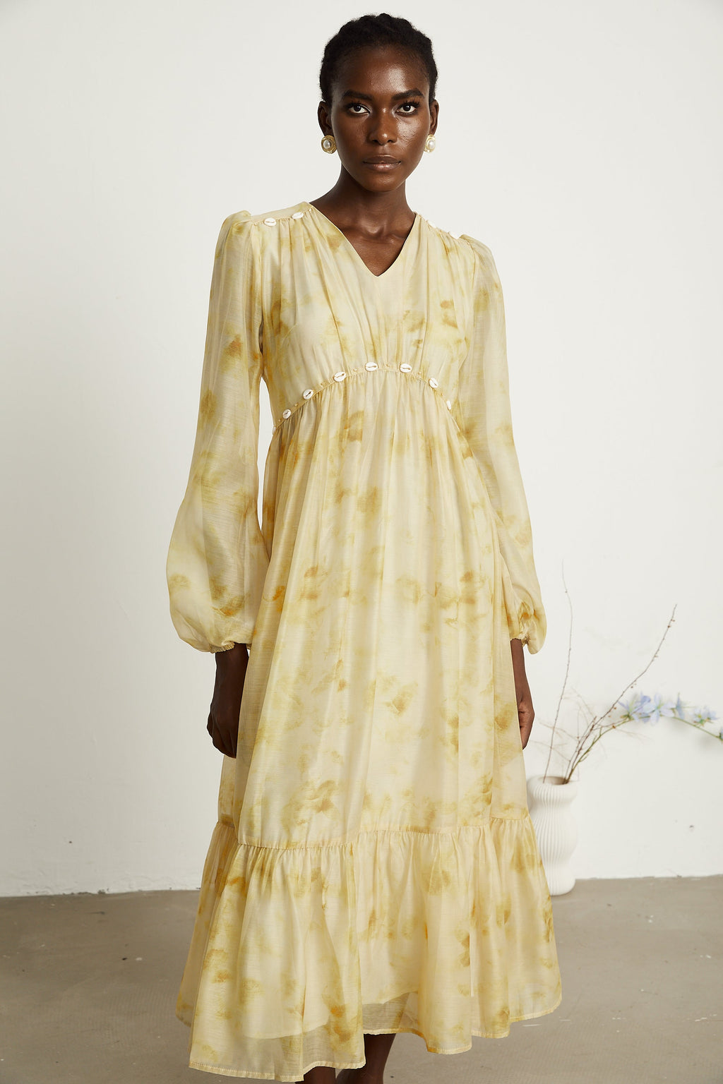 Vanessa shell midi elbise