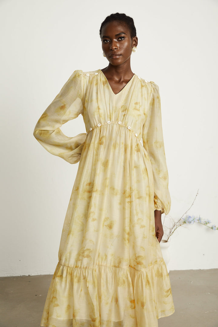 Vanessa shell midi elbise