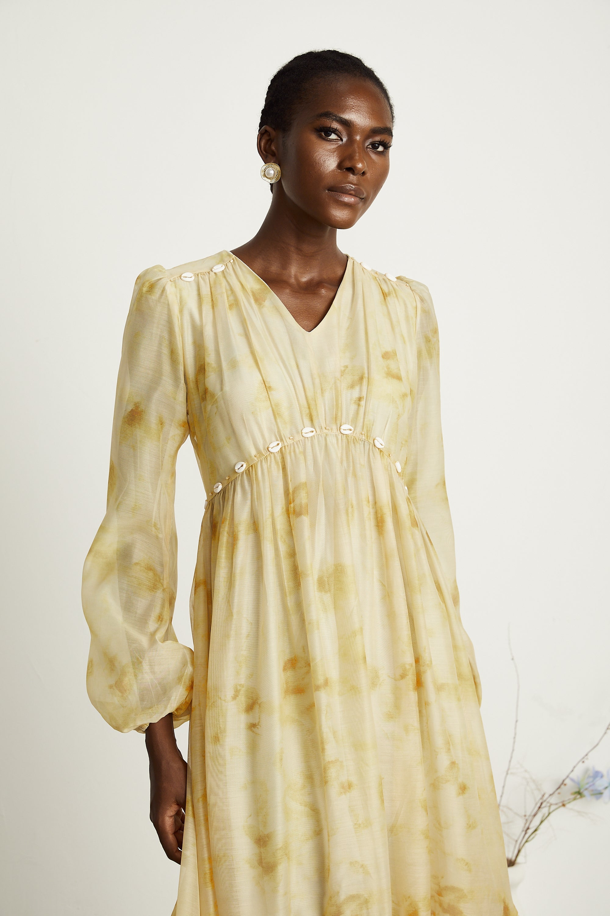 Vanessa shell midi elbise