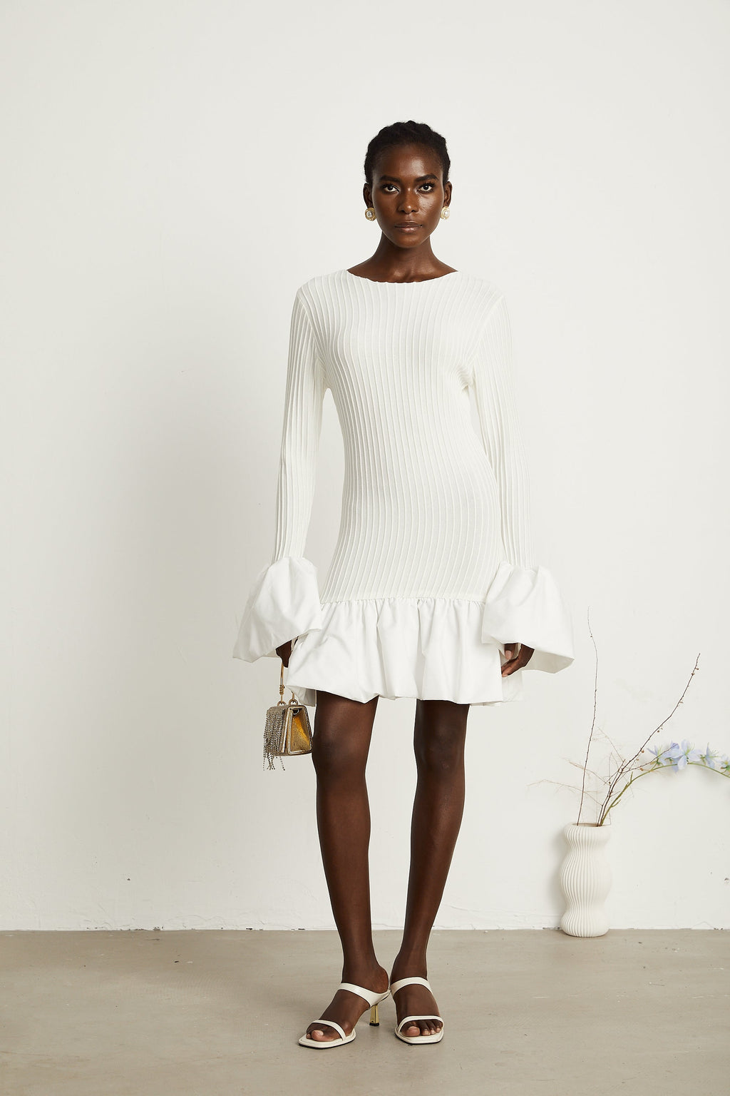 Gabriela örgü mini elbise