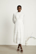 Severine dantel midi elbise