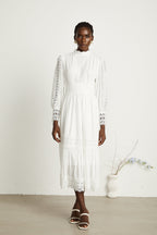 Severine dantel midi elbise