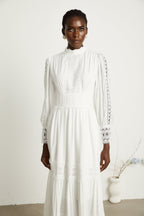 Severine dantel midi elbise