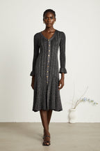 Ophélie metalik midi elbise