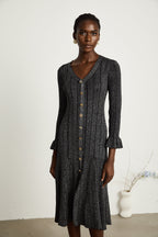 Ophélie metalik midi elbise