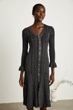 Ophélie metalik midi elbise