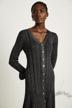 Ophélie metalik midi elbise